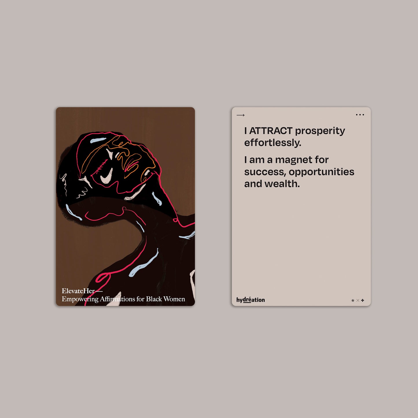 Daily affirmation card with motivational quote from ElevateHer deck